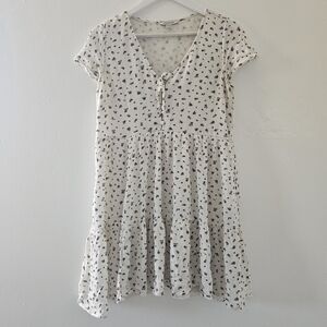 American Eagle Outfitters White and Blue Floral Mini Dress